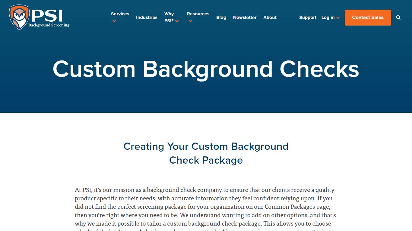 Custom Background Checks | PSI Background Screening