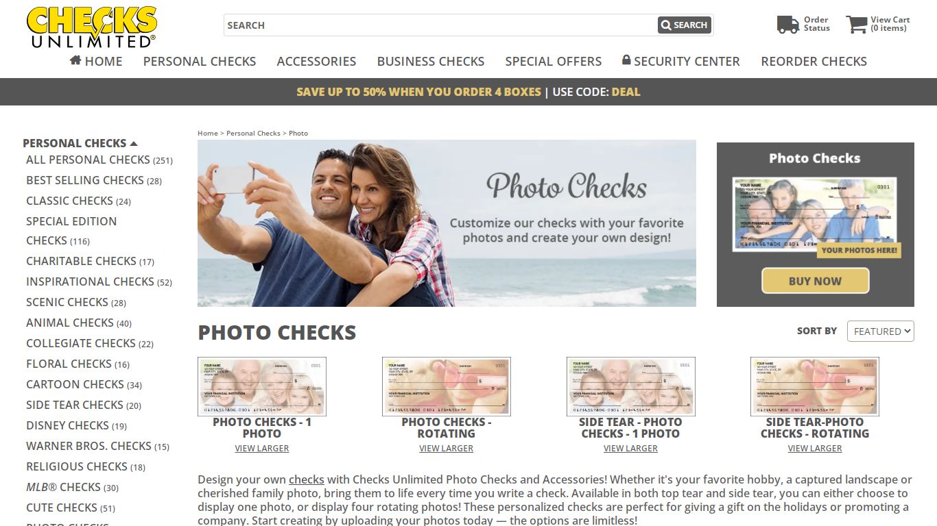 Custom Photo Checks: Up to 50% Off | Checks Unlimited